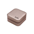 Personalized Jewelry Boxes For Women - PU Leather Travel Jewellery Box - Jewels Storage Box For Earring, Ring, Necklace - Bridesmaid Gifts For Girls PU Leather Jewelry Case (Pink with Name)