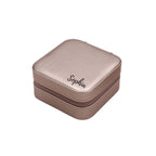 Personalized Jewelry Boxes For Women - PU Leather Travel Jewellery Box - Jewels Storage Box For Earring, Ring, Necklace - Bridesmaid Gifts For Girls PU Leather Jewelry Case (Pink with Name)
