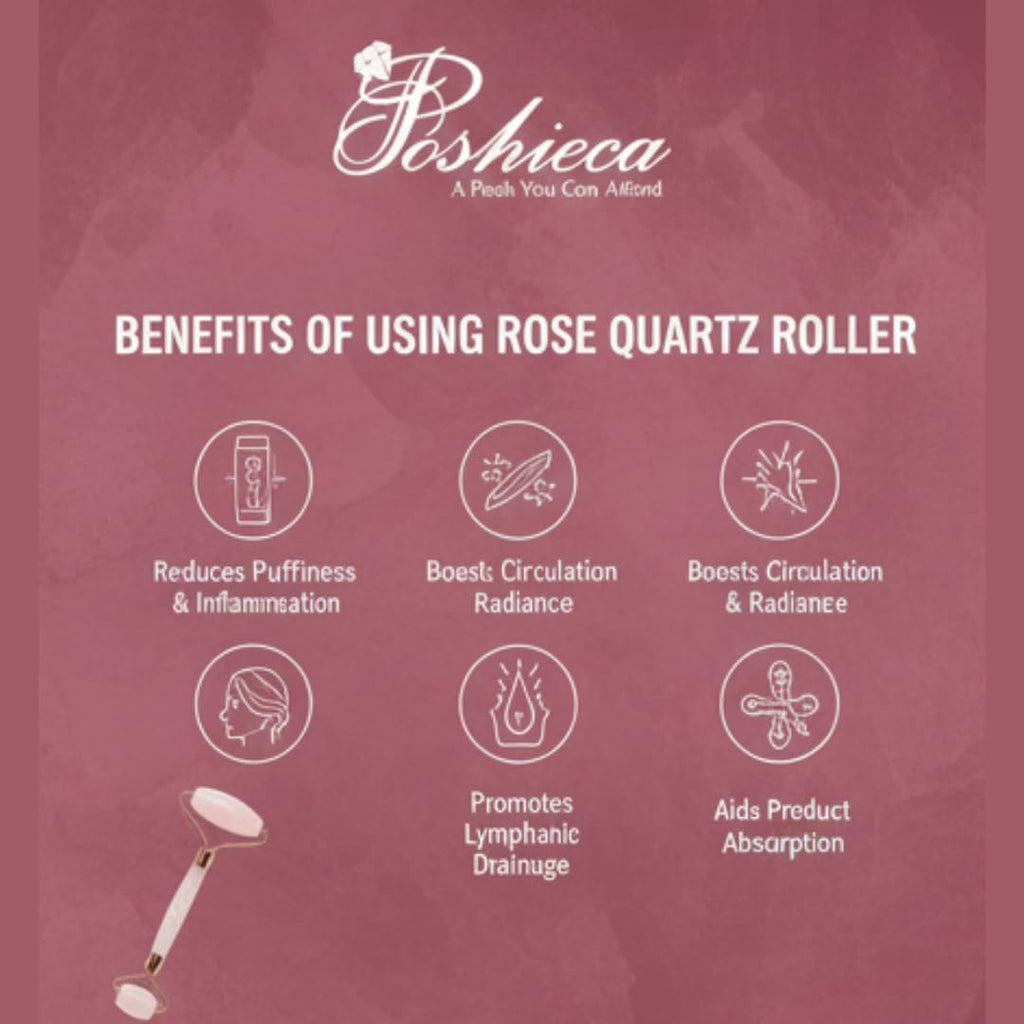 Natural Stone Rose Quartz Face Roller –100% Real Stone Facial Tool, Anti Aging Face Roller – Face Massager, Aging Wrinkles, Puffy Eyes