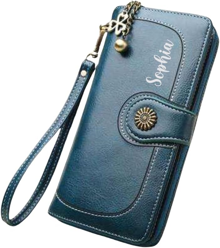 Women's Wallet with PU Leather Wristlet card holder purse RFID Blocking Zip Around Clutch