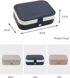 Personalized Jewelry Boxes For Women - PU Leather Travel Jewellery Box - Jewels Storage Box For Earring, Ring, Necklace - Bridesmaid Gifts For Girls PU Leather Jewelry Case (Blue With Name)