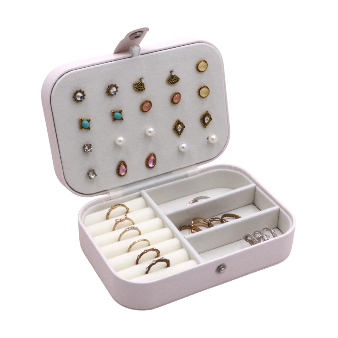 Personalized Jewelry Boxes For Women - PU Leather Travel Jewellery Box - Jewels Storage Box For Earring, Ring, Necklace - Bridesmaid Gifts For Girls PU Leather Jewelry Case (Blue With Name)