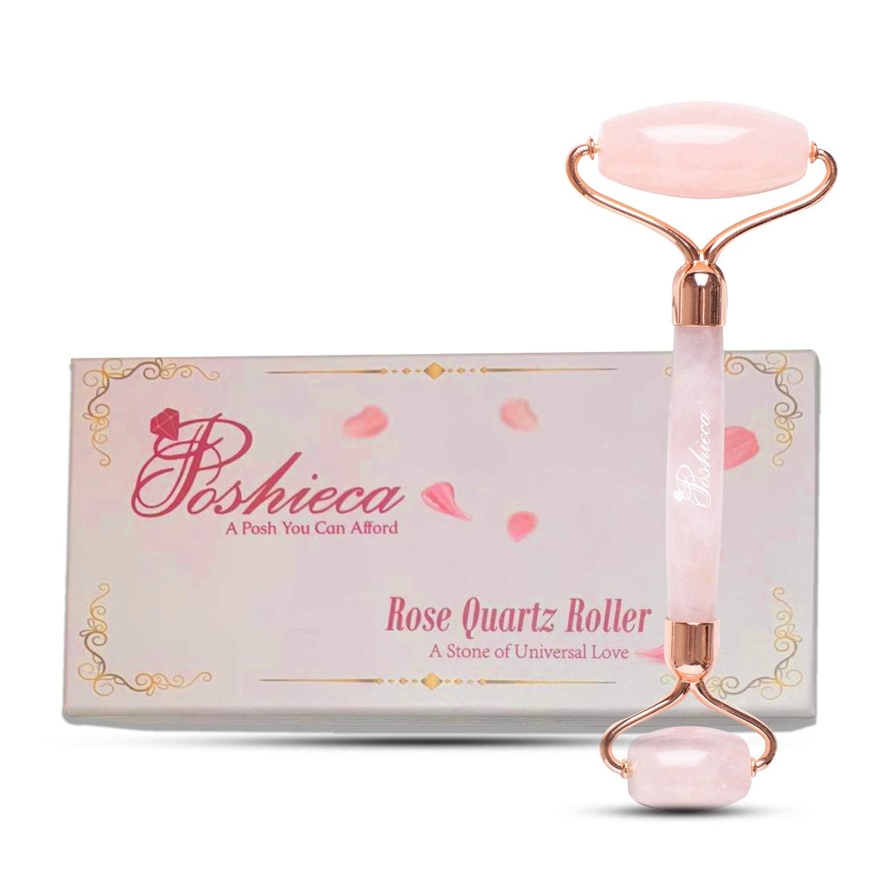 Natural Stone Rose Quartz Face Roller –100% Real Stone Facial Tool, Anti Aging Face Roller – Face Massager, Aging Wrinkles, Puffy Eyes