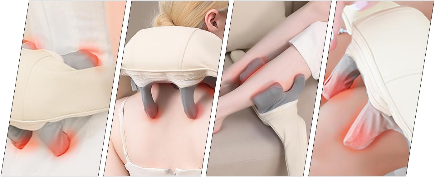 Neck Massager for Pain Relief Deep Tissue, Heating Pad for Neck and Shoulders and Back, Christmas Gifts, Birthday Gifts for Women and Men, Gifts for Mom and Dad, Gifts for Men and Women