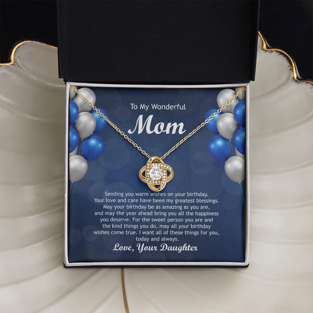 Birthday Gift For Mom From Daughter, Gold and Silver Necklace, With Jewelry Box, Mom Gifts And Jewelry for Women,14k white gold necklace and 18k yellow gold over stainless steel, Cubic Zirconia