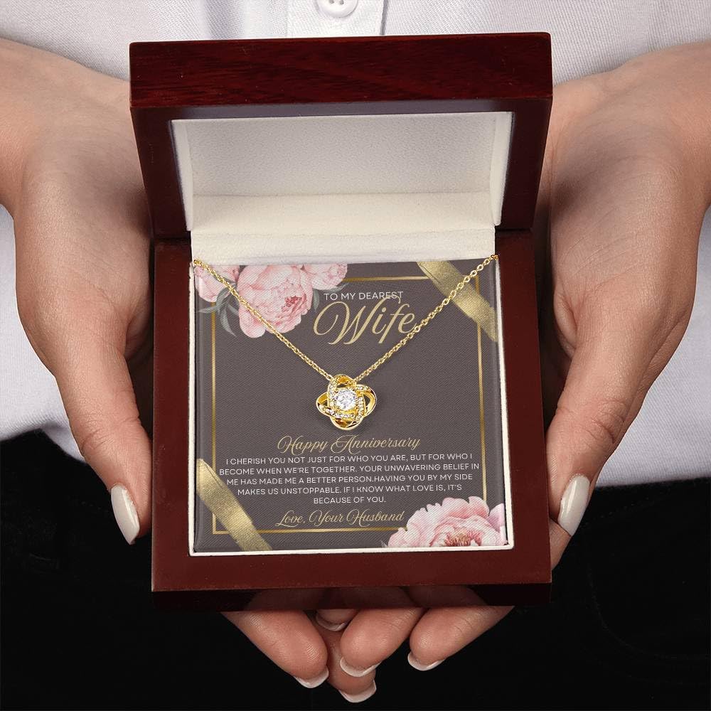 Anniversary Card, Wife Appreciation And Romantic Gifts, Jewelry Box, Necklace From Husband, Birthday Gift Ideas for Women, Stainless Steel, Cubic Zirconia