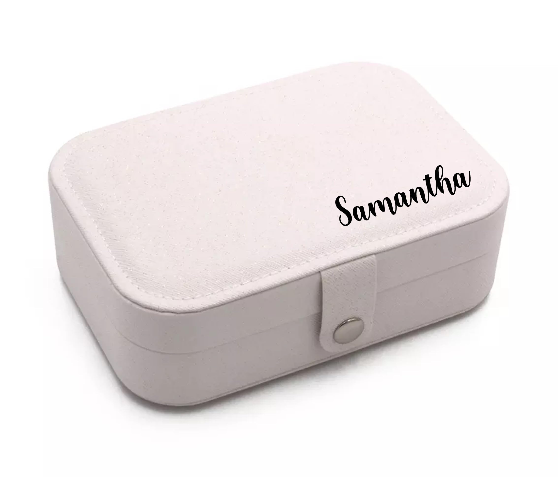 Personalized Jewelry Boxes For Women - PU Leather Travel Jewellery Box - Jewels Storage Box For Earring, Ring, Necklace - Bridesmaid Gifts For Girls PU Leather Jewelry Case (Blue With Name)