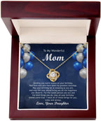 Birthday Gift For Mom From Daughter, Gold and Silver Necklace, With Jewelry Box, Mom Gifts And Jewelry for Women,14k white gold necklace and 18k yellow gold over stainless steel, Cubic Zirconia