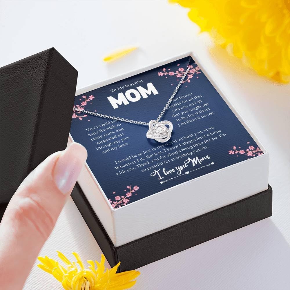 Mom Birthday/Appreciation Gift – 14k White Gold & 18k Gold-Plated Cubic Zirconia Pendant With Message Card And Jewelry Box– Birthday, Christmas, Jewelry for Women
