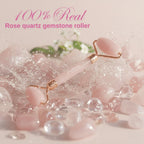 Natural Stone Rose Quartz Face Roller –100% Real Stone Facial Tool, Anti Aging Face Roller – Face Massager, Aging Wrinkles, Puffy Eyes