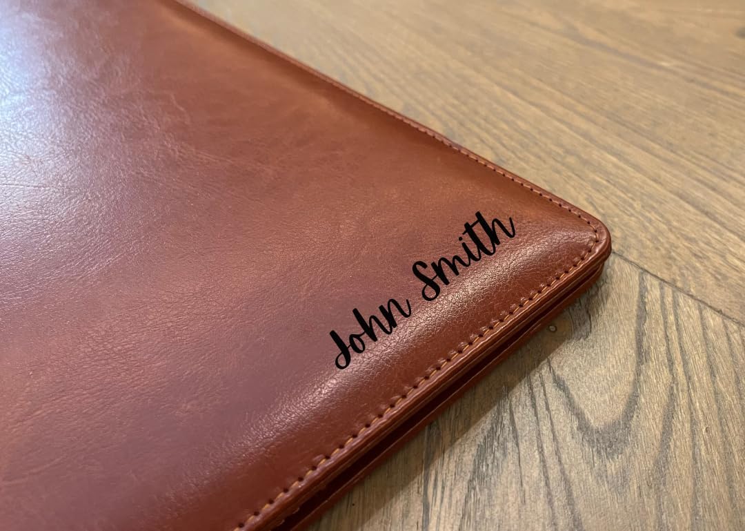 Leather Portfolio Binder for Business use, Document Organizer with Smart Storage, Calculator, Writing pad, – padfolio All in one, Professional Binder Portfolio for Women and Men with Name