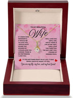 Anniversary Card, Wife Appreciation And Romantic Gifts, Jewelry Box, Necklace From Husband, Birthday Gift Ideas for Women, Stainless Steel, Cubic Zirconia