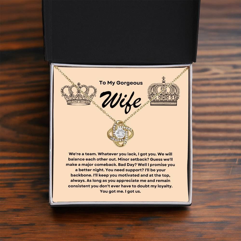 Anniversary Card, Wife Appreciation And Romantic Gifts, Jewelry Box, Necklace From Husband, Birthday Gift Ideas for Women, Stainless Steel, Cubic Zirconia