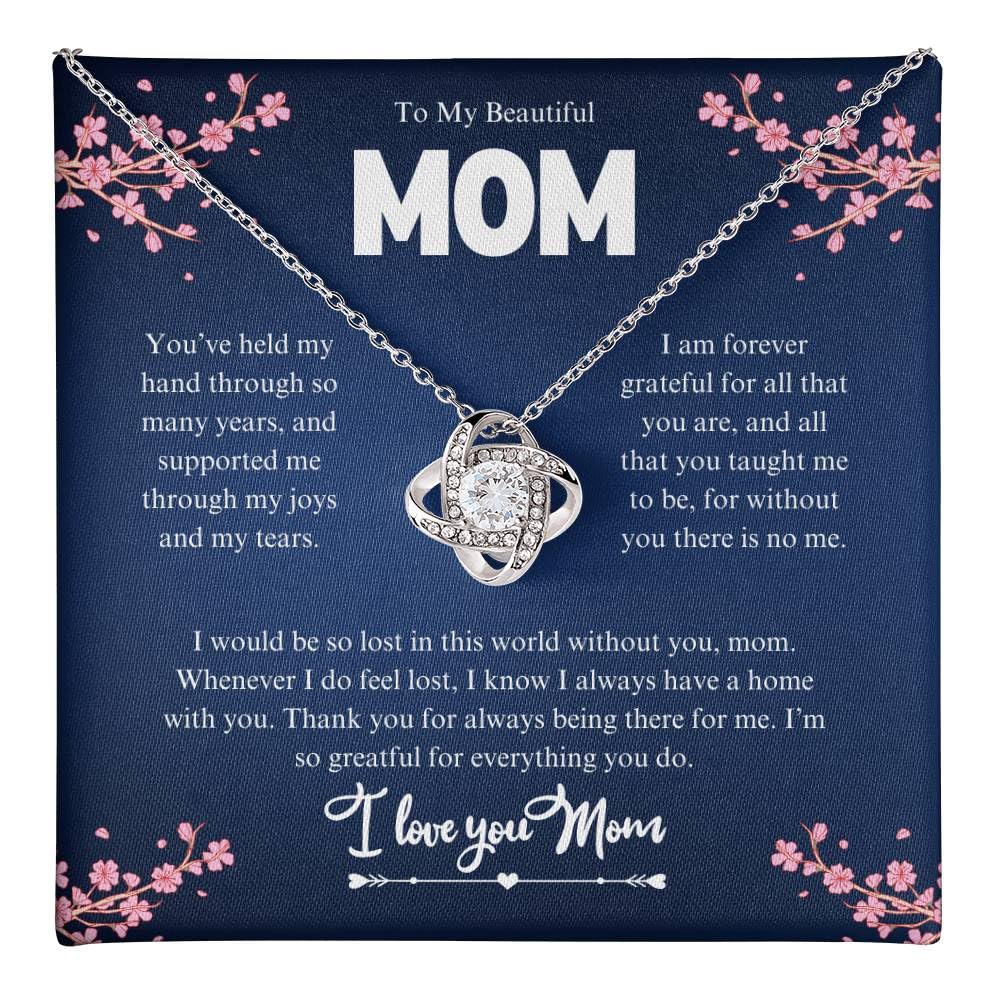 Mom Birthday/Appreciation Gift – 14k White Gold & 18k Gold-Plated Cubic Zirconia Pendant With Message Card And Jewelry Box– Birthday, Christmas, Jewelry for Women