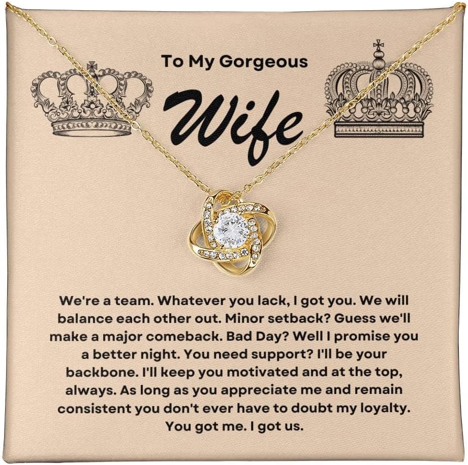 Anniversary Card, Wife Appreciation And Romantic Gifts, Jewelry Box, Necklace From Husband, Birthday Gift Ideas for Women, Stainless Steel, Cubic Zirconia