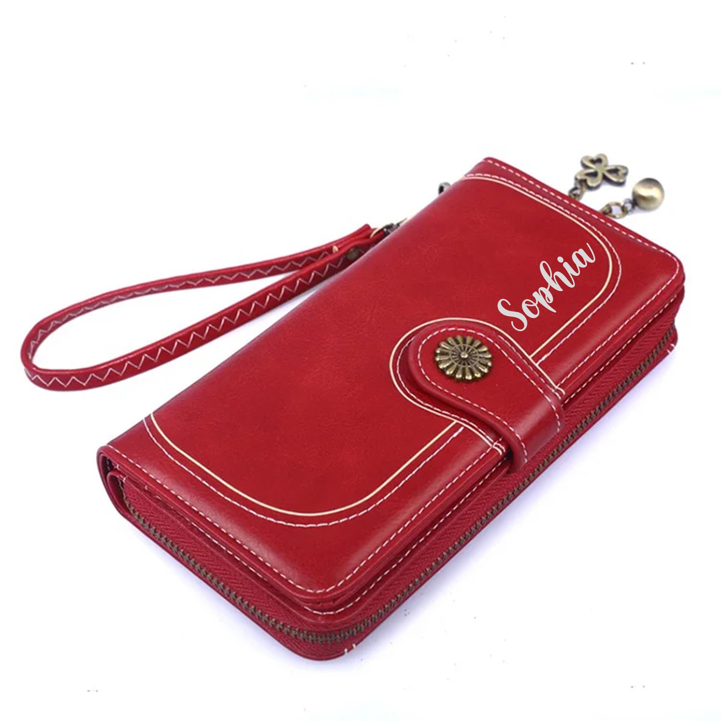 Women's Wallet with PU Leather Wristlet card holder purse RFID Blocking Zip Around Clutch