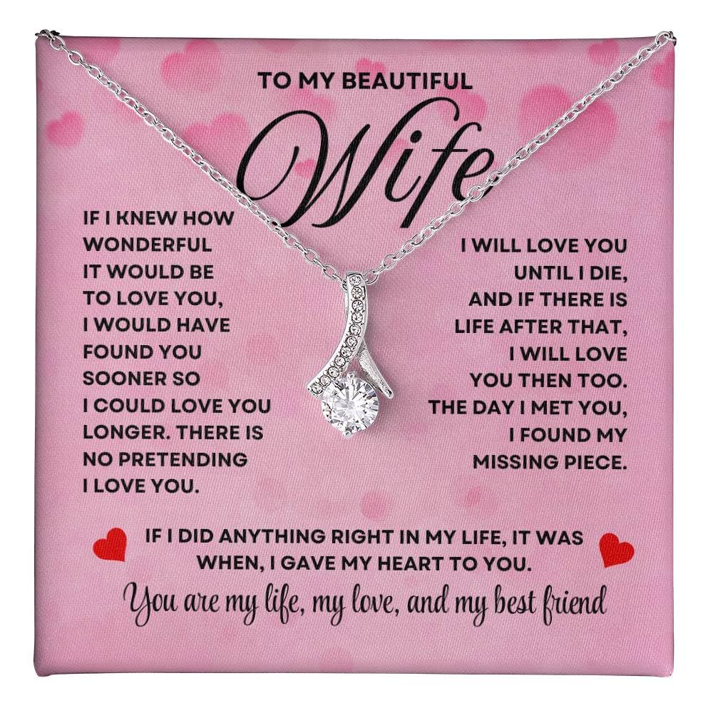 Anniversary Card, Wife Appreciation And Romantic Gifts, Jewelry Box, Necklace From Husband, Birthday Gift Ideas for Women, Stainless Steel, Cubic Zirconia