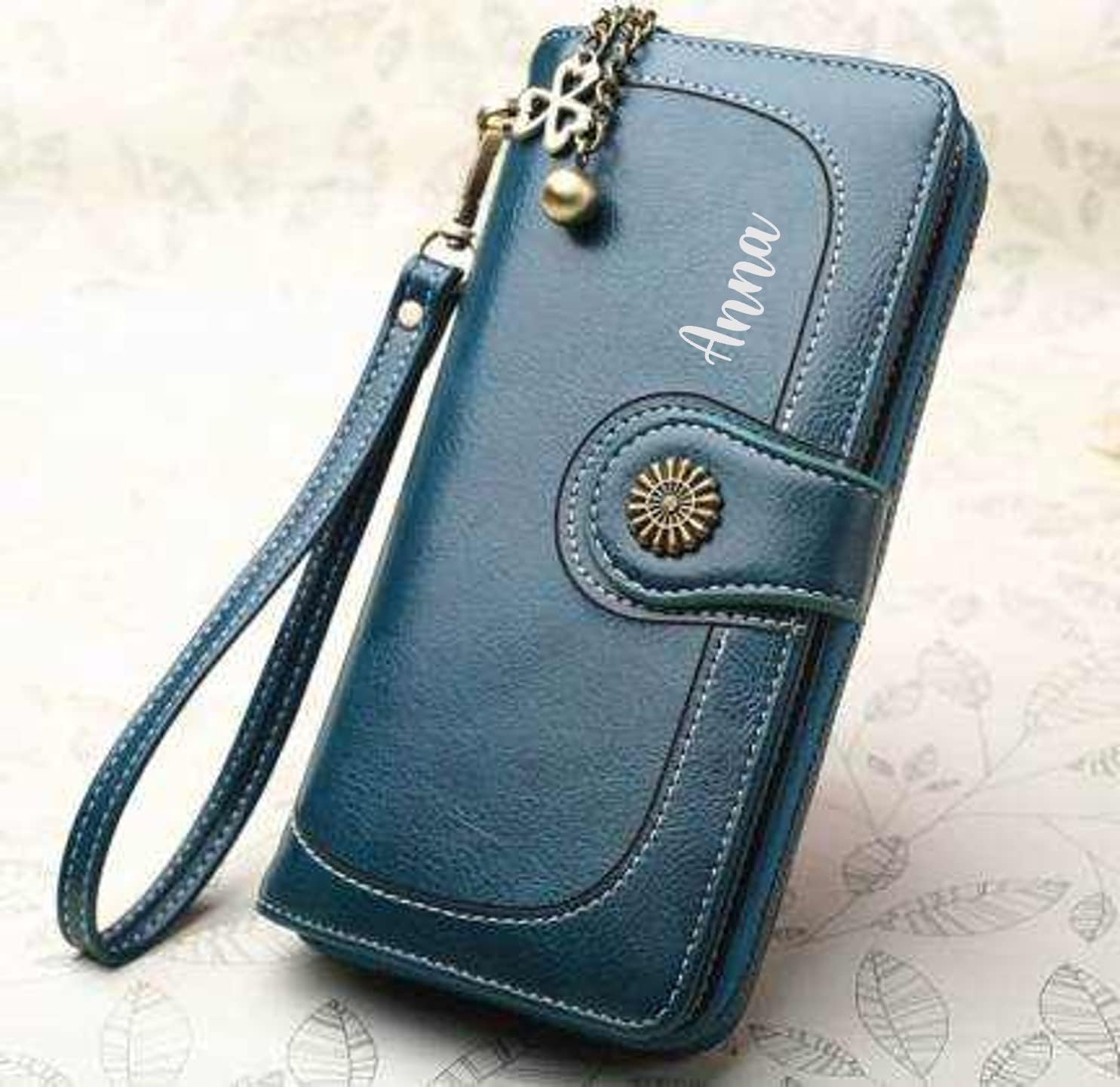Women's Wallet with PU Leather Wristlet card holder purse RFID Blocking Zip Around Clutch