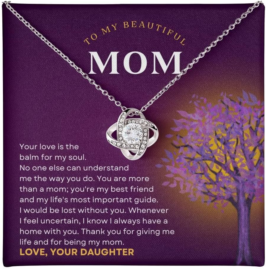 Birthday / Appreciation Gift For Mom, Gold and Silver Necklace, With Jewelry Box, Christmas Gift, Mom Gifts And Jewelry for Women,14k white gold necklace and 18k yellow gold over stainless steel, Cubic Zirconia