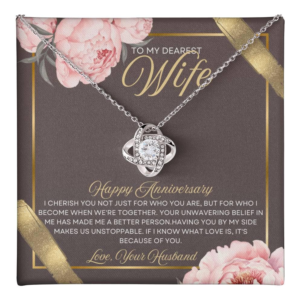 Anniversary Card, Wife Appreciation And Romantic Gifts, Jewelry Box, Necklace From Husband, Birthday Gift Ideas for Women, Stainless Steel, Cubic Zirconia