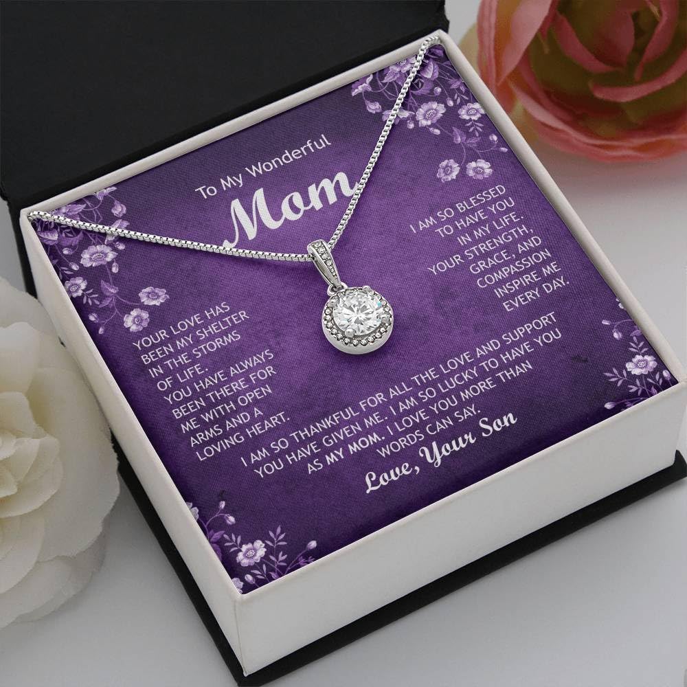 Mom Birthday / Appreciation Gifts From Son, Gold and Sterling Silver Necklaces, With Jewelry Box, Birthday Gift, Christmas Gift For Mom, Jewelry for Women, 14k white gold and 18k yellow gold over stainless steel