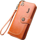 Women's Wallet with PU Leather Wristlet card holder purse RFID Blocking Zip Around Clutch