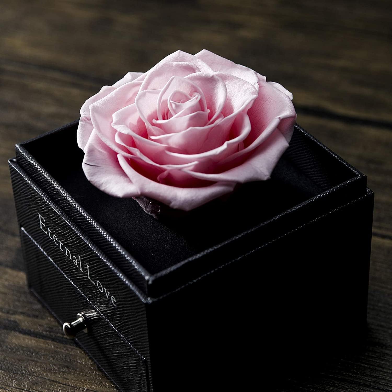 Gifts for Women – Preserved Pink Rose with ‘I Love You’ Necklace in 100 Languages, Eternal Real Rose, for Wife, Mom, Girlfriend, Birthday or Anniversary. (Pink)