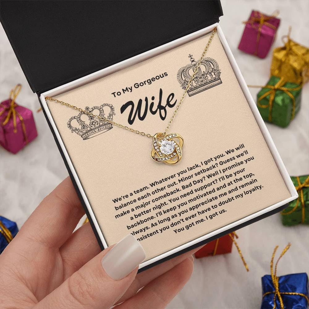 Anniversary Card, Wife Appreciation And Romantic Gifts, Jewelry Box, Necklace From Husband, Birthday Gift Ideas for Women, Stainless Steel, Cubic Zirconia
