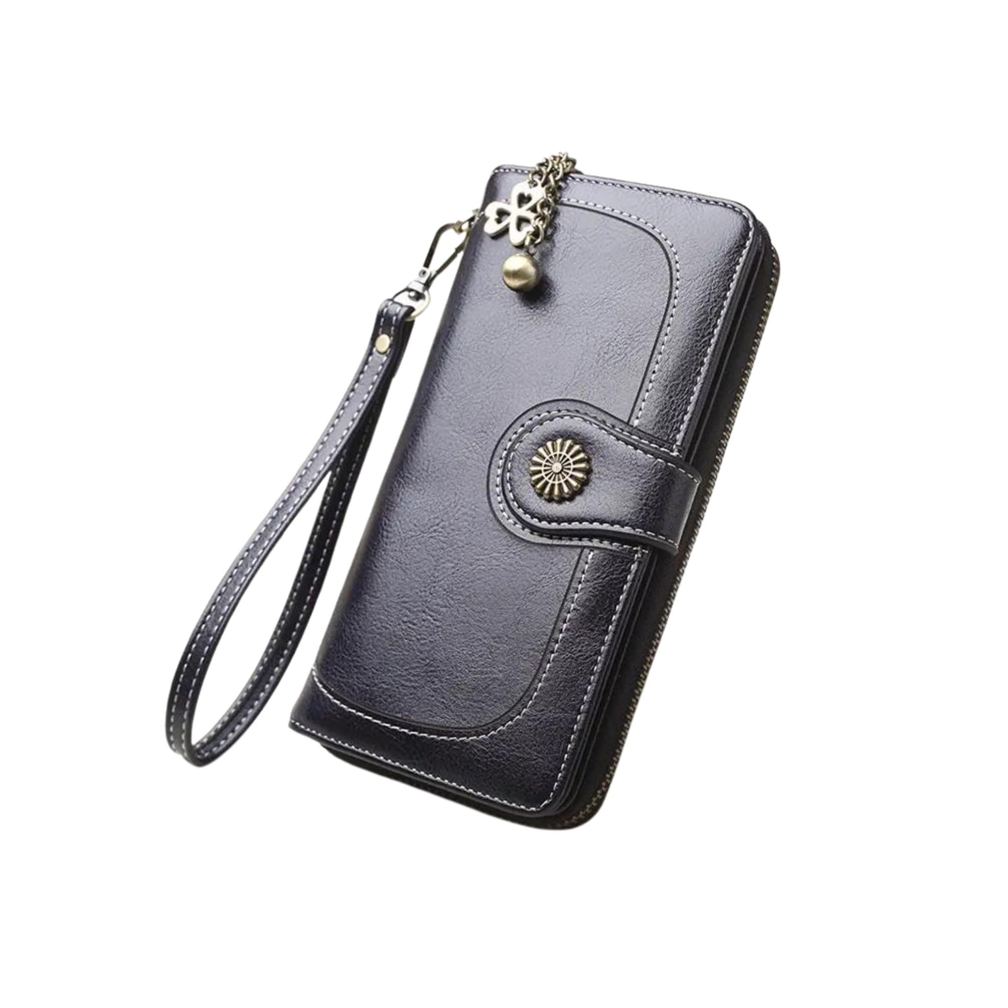 Women's Wallet with PU Leather Wristlet card holder purse RFID Blocking Zip Around Clutch