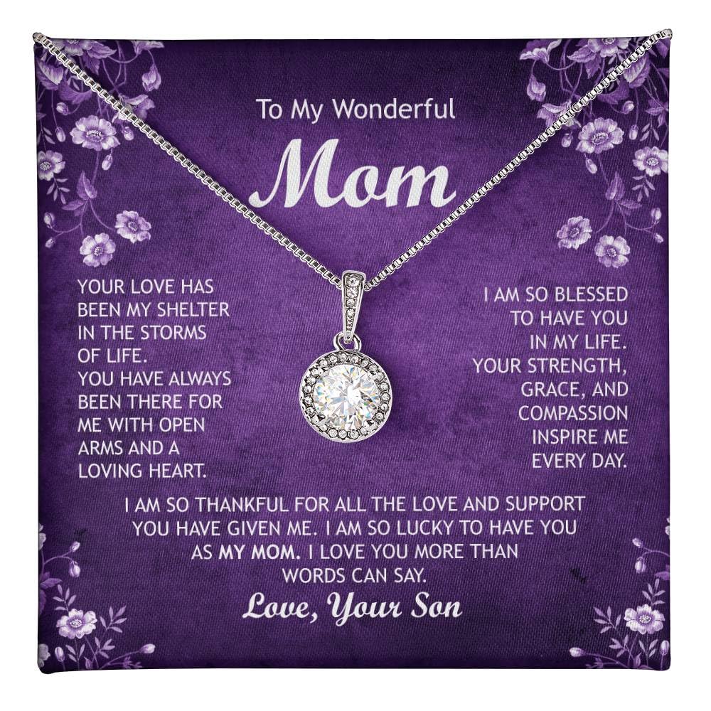 Mom Birthday / Appreciation Gifts From Son, Gold and Sterling Silver Necklaces, With Jewelry Box, Birthday Gift, Christmas Gift For Mom, Jewelry for Women, 14k white gold and 18k yellow gold over stainless steel