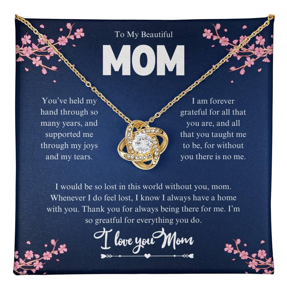 Mom Birthday/Appreciation Gift – 14k White Gold & 18k Gold-Plated Cubic Zirconia Pendant With Message Card And Jewelry Box– Birthday, Christmas, Jewelry for Women