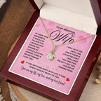 Anniversary Card, Wife Appreciation And Romantic Gifts, Jewelry Box, Necklace From Husband, Birthday Gift Ideas for Women, Stainless Steel, Cubic Zirconia
