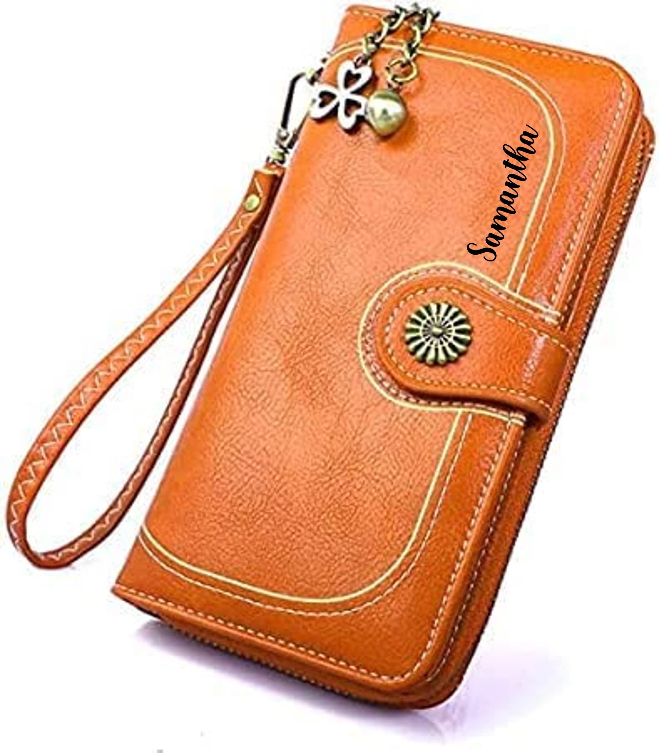 Women's Wallet with PU Leather Wristlet card holder purse RFID Blocking Zip Around Clutch