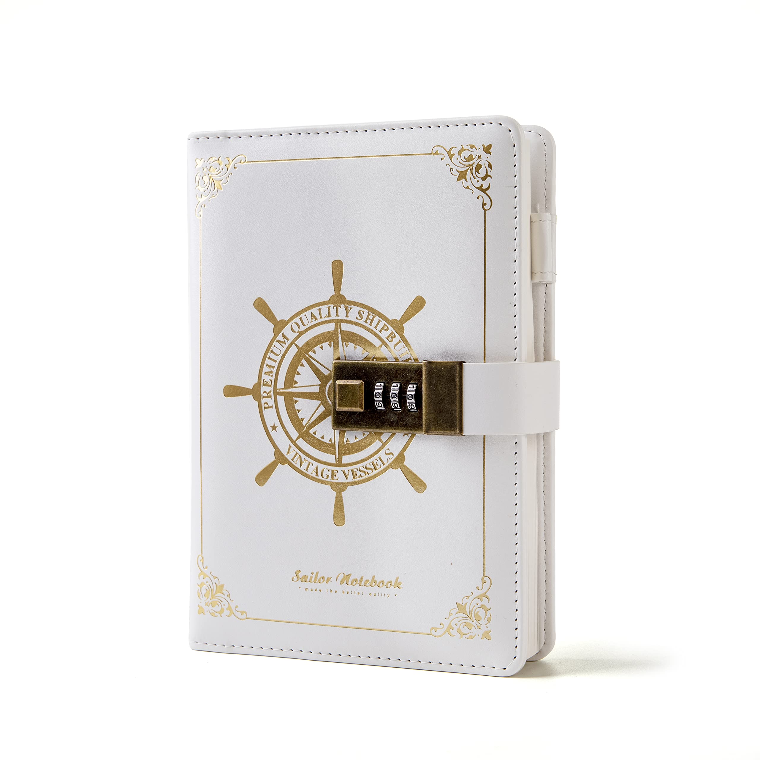 Lockable Diary for Women – Vintage Refillable Journal with Lock, Embossed Cover, 240 Pages, 5.5 x 7.9 Inch (Green Diary)