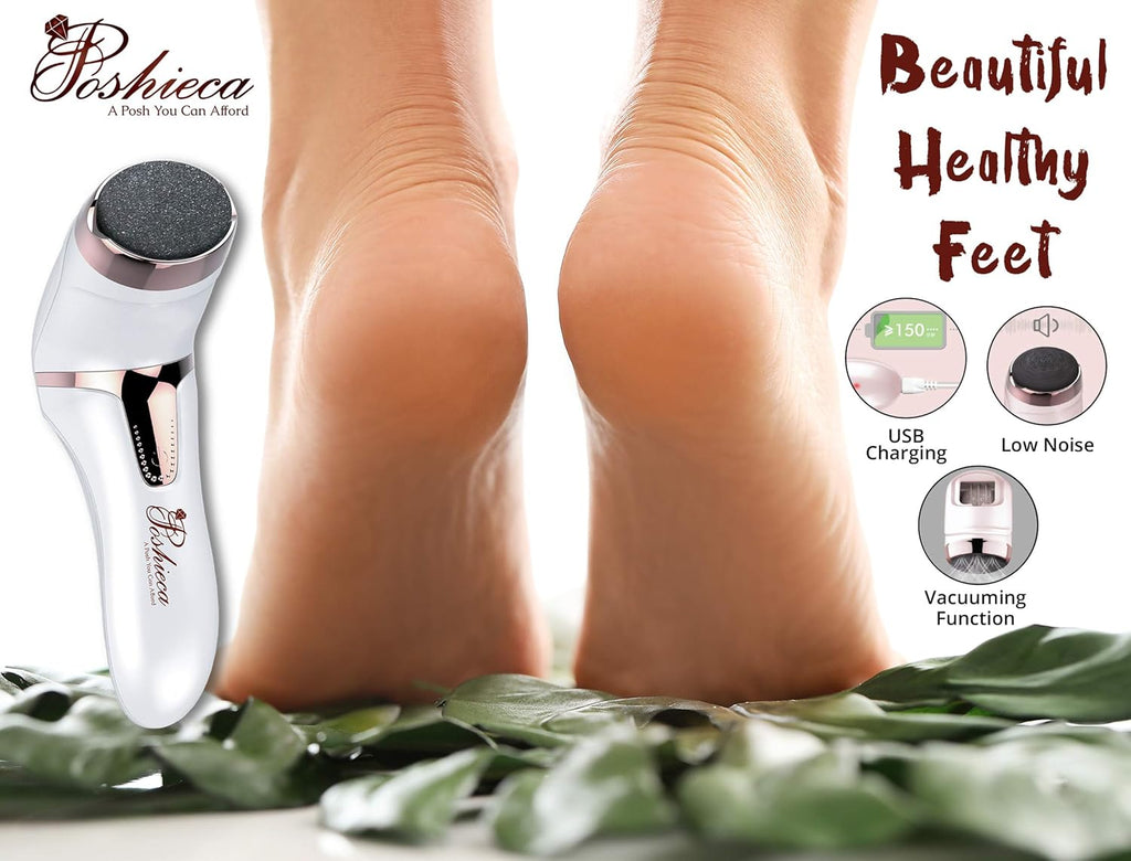 Electric Foot Callus Remover Pedicure Kit, Foot File, Dual Speed Settings, Cordless, Rechargeable, Professional SPA Results. Ideal Gift ...