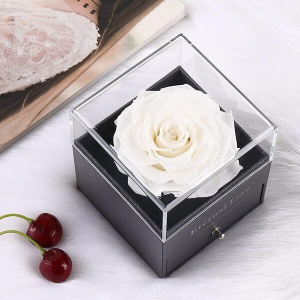 Necklace With Preserved Rose (White) - Image 4