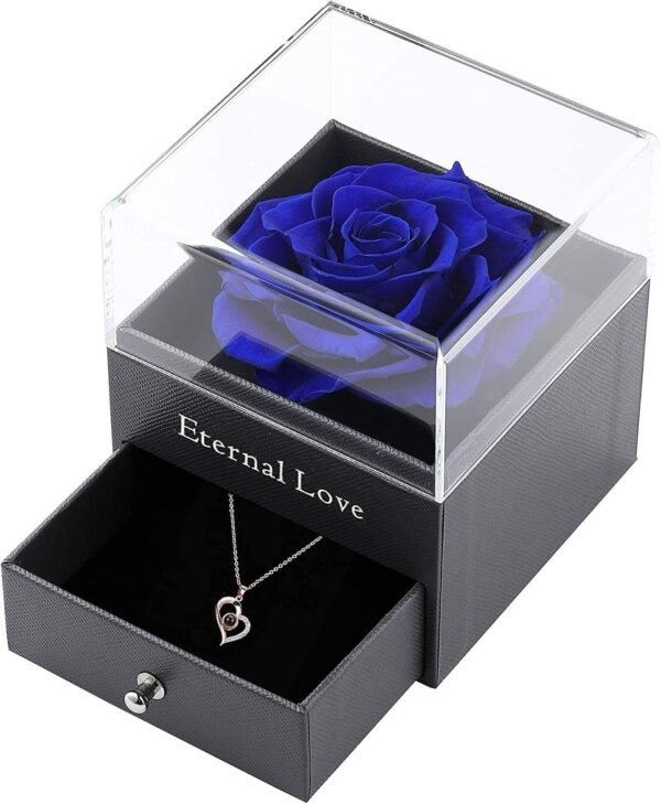 Necklace With Preserved Rose (Blue) - Image 4
