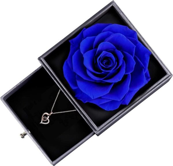 Necklace With Preserved Rose (Blue) - Image 6