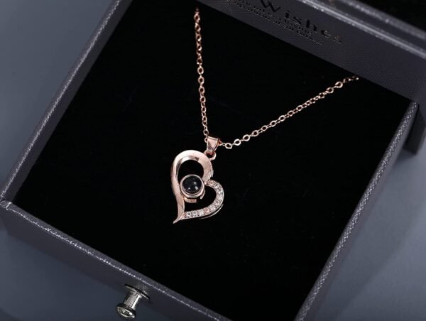 Necklace With Preserved Rose (White) - Image 3